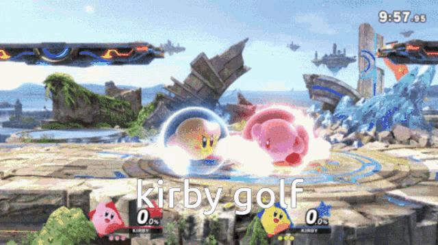 Kirby Golf Kirby Allstar GIF - Kirby Golf Kirby Allstar Kirby Smash GIFs
