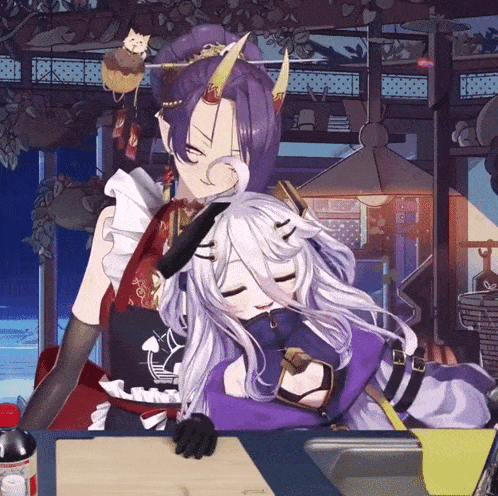 a bottle of coca cola sits on a table next to two anime characters