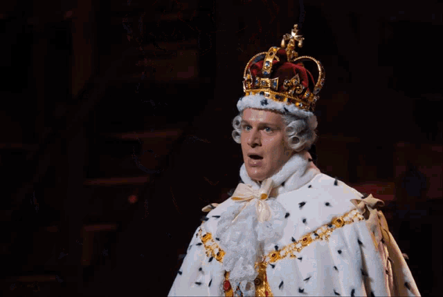 a man with a crown on his head says " i will ... kill your friends and family "
