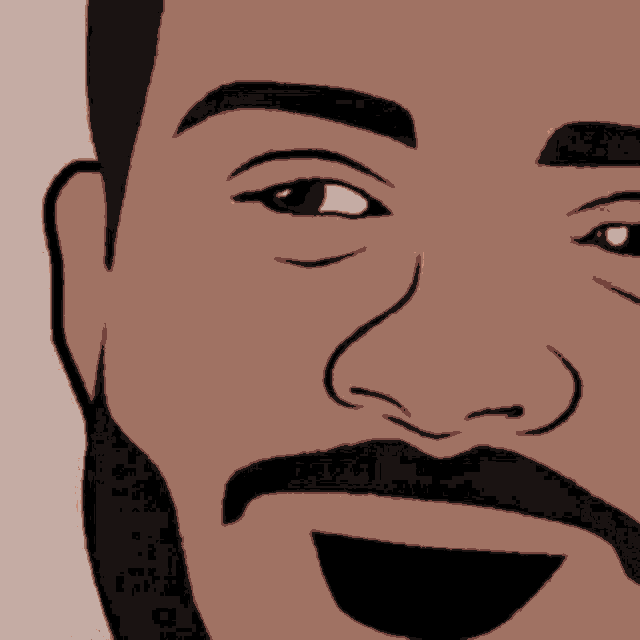 a man with a beard and mustache is smiling
