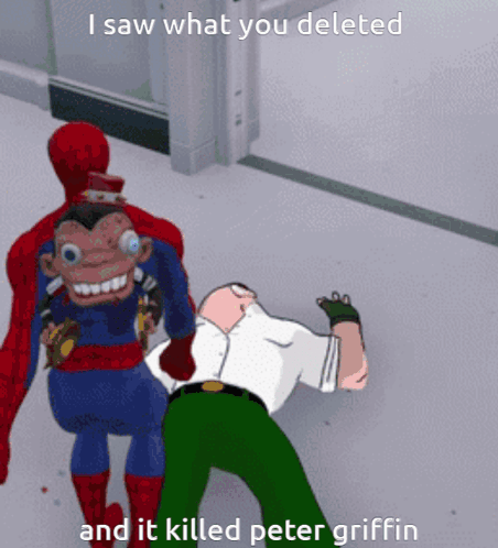 I Saw What You Deleted It Killed Peter Griffin GIF - I Saw What You Deleted It Killed Peter Griffin I Saw What You Deleted And It Killed Peter Griffin GIFs