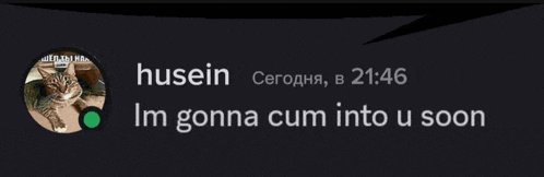a picture of a cat with the words im gonna cum into u soon under it