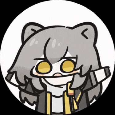 a cartoon drawing of a girl with a cat ear