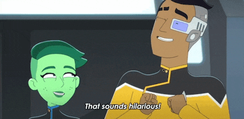 a man and a woman are talking to each other in a cartoon .