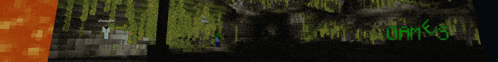 a blurry picture of a forest with trees and a green sign that says domino .