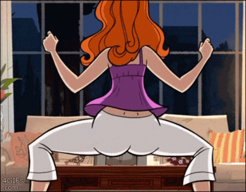 a cartoon of a woman doing a squat with a 4gifs.com watermark at the bottom