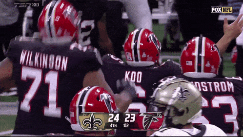 a fox nfl broadcast of a football game between the saints and the falcons