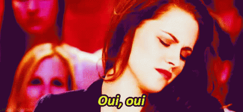 Oui, Oui GIF - Oui Kristen Stewart Yes GIFs