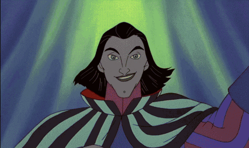 a cartoon drawing of a man wearing a cape and smiling