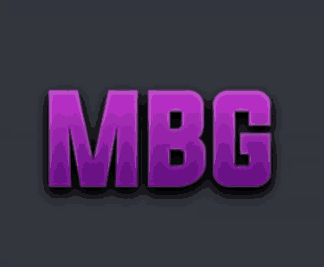 the word mbg is written in purple on a dark background