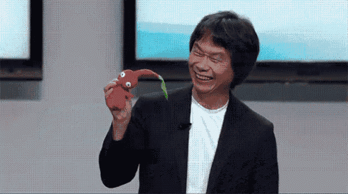 Shigeru Miyamoto Psych - Sike GIF - Want This Pikmin Catch Laughing GIFs