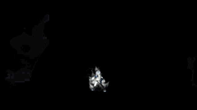 a person in a video game is being attacked by a blue sphere