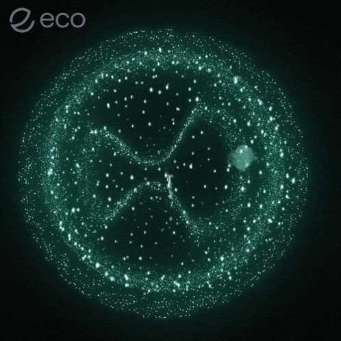 a green background with the word eco on the bottom