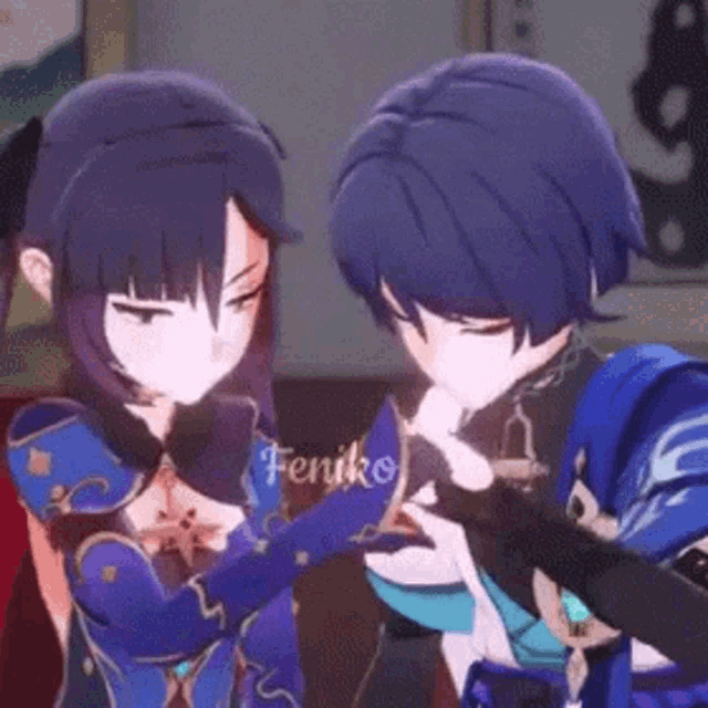 a boy and a girl are standing next to each other .