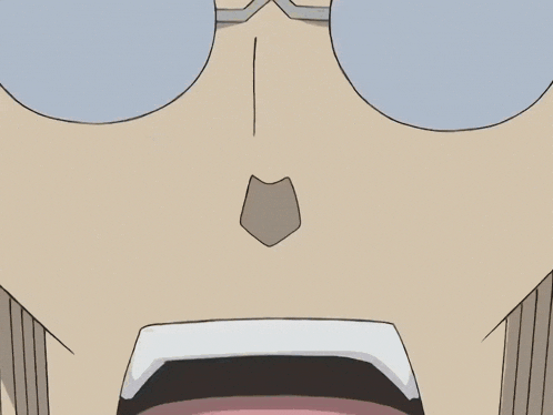 a cartoon character with glasses and a surprised expression on his face
