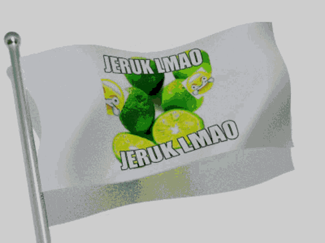 a flag that says jeruk lmao on it