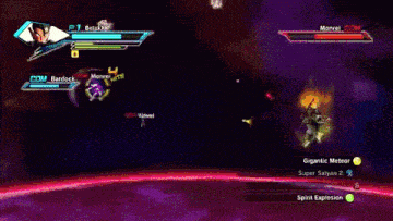 a video game is being played with com bardock