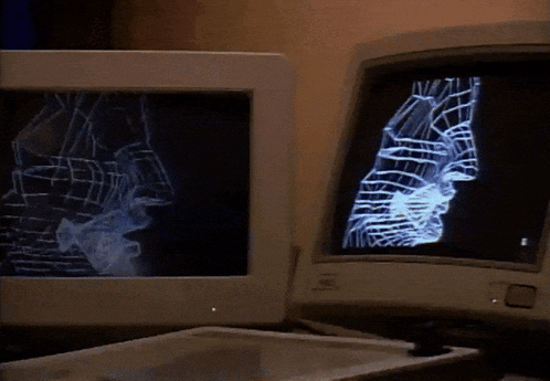 a computer monitor displays a 3d image of a face