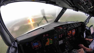 Boeing 737 Landing In Storm GIF - Boeing 737 Landing In Storm GIFs