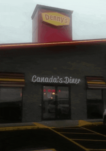 denny 's canada 's diner is located in a gray building