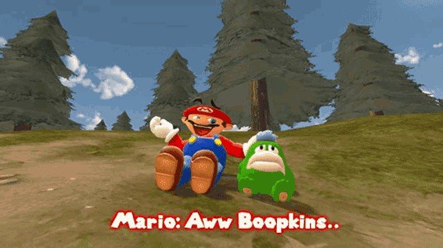 Smg4 Mario GIF - Smg4 Mario Aww Boopkins GIFs