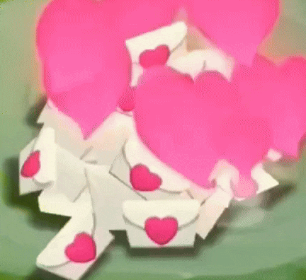 a bunch of white envelopes with pink hearts on them .