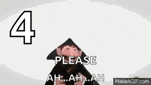 a monkey wearing a black hat with the number four on it is asking for something .
