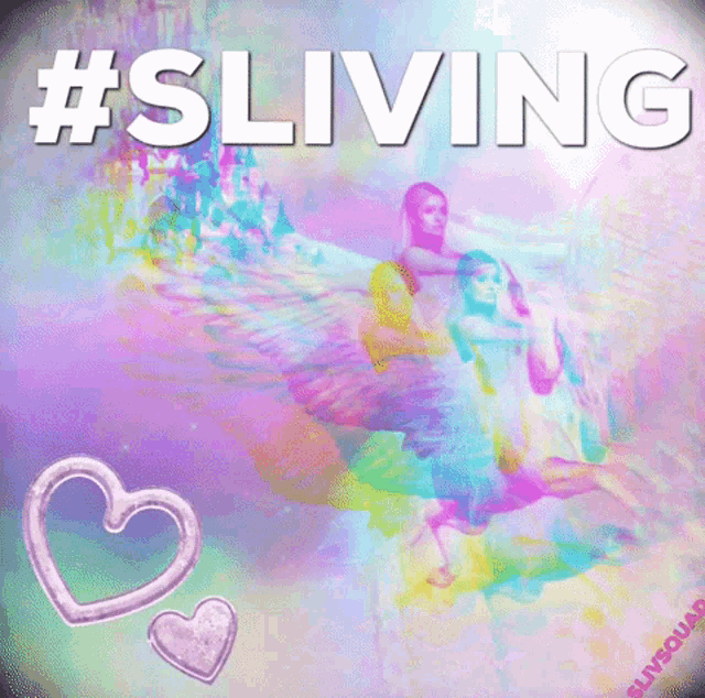 a poster that says #sliving with a rainbow background