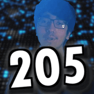 a man with glasses and the number 205 on his face