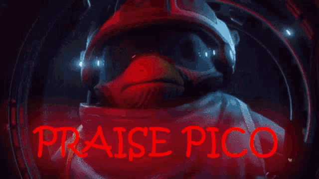 a red sign that says praise pico in red