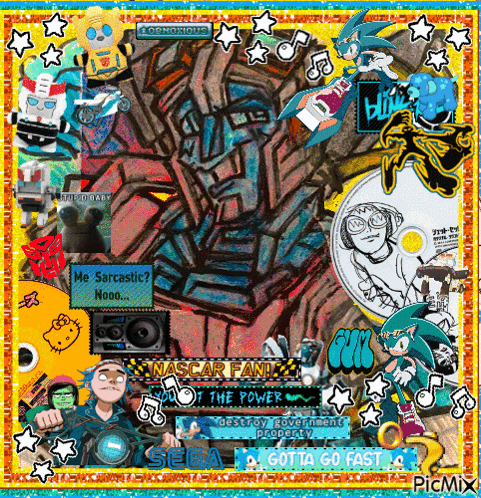a collage of images with the words gotta go fast on the bottom right