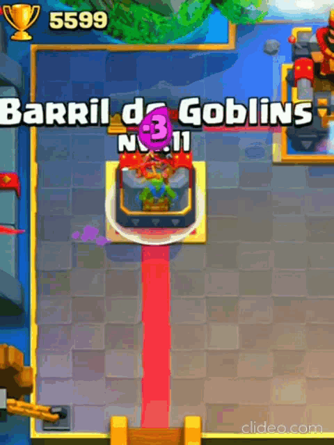 a screenshot of a video game with the words barril de goblins