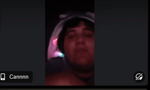 a screen shot of a video call with the name cannnn on the bottom