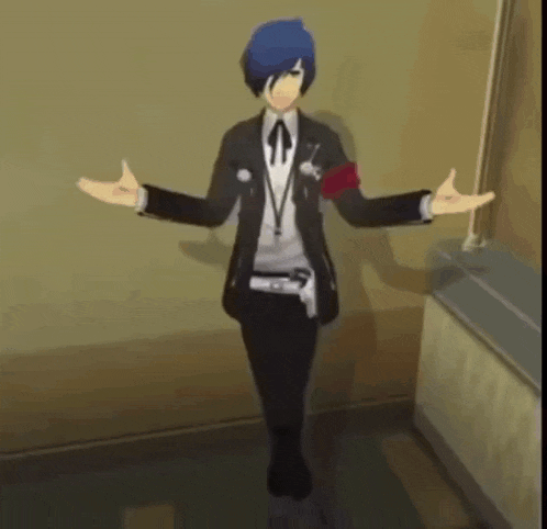 a man in a suit and tie is standing with his arms outstretched .
