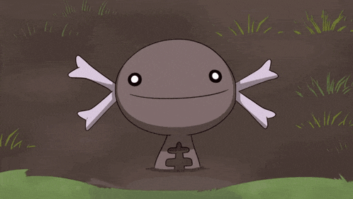 a cartoon drawing of an axolotl with its mouth open and bones