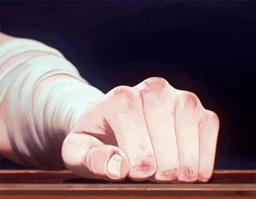 a painting of a person 's hand with a bandage on their wrist