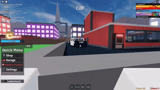 a car is driving down a street in a video game with the word car on the screen
