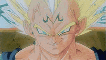 a close up of a cartoon character with a m on his face