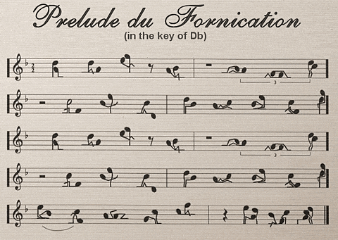 sheet music for prelude du fornication in the key of db