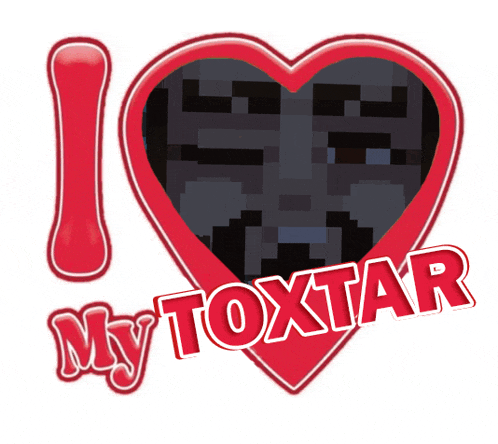 a red heart with the words i love my toxtar written on it