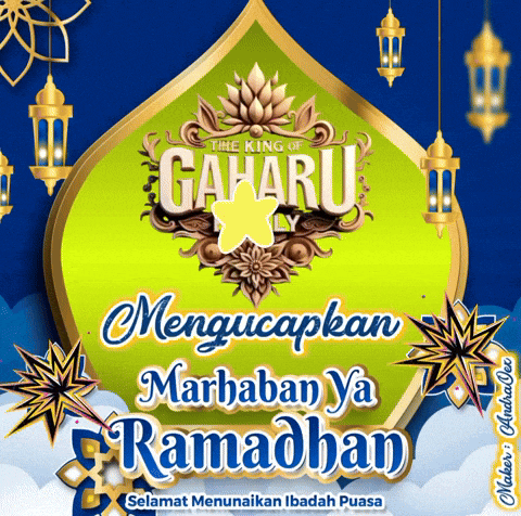 a poster that says the king of gaharu mengucapkan marhaban ya ramadhan on it