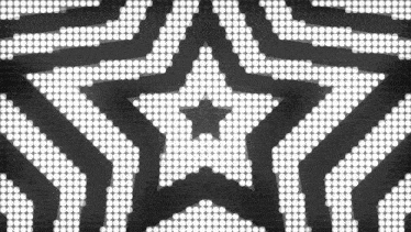 a star made of white dots on a dark background