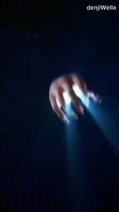 a computer generated image of a glowing object with the words denji wella at the bottom