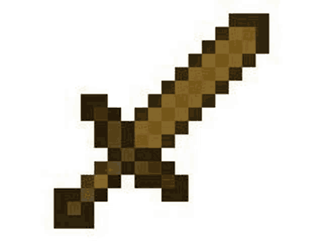 it is a pixel art of a sword .