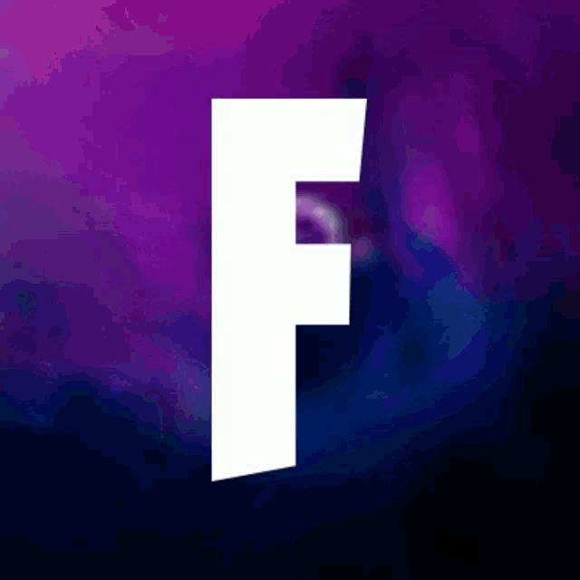 a white letter f on a purple background