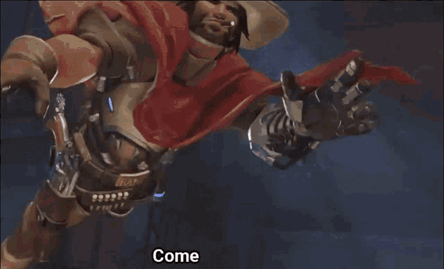a video game character with the name sexy mccree on the bottom right