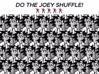 a poster that says do the joey shuffle with a bunch of cartoon characters on it