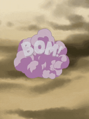 a purple cloud with the word bom written inside of it