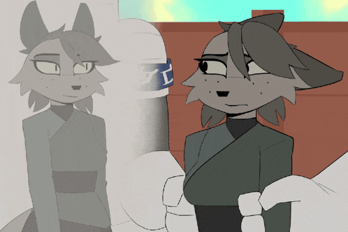 a drawing of a furry character with a bottle of pepsi in the background