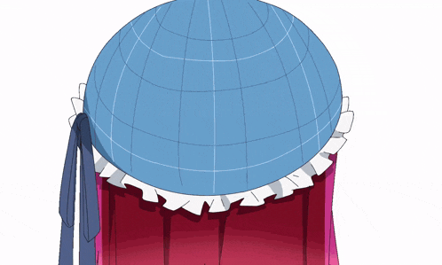 a cartoon drawing of a girl with a blue hat